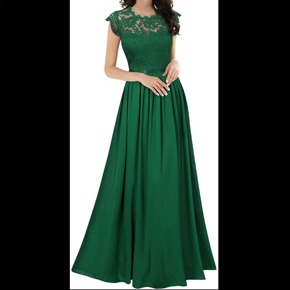 NEW Green lace evening gown. mother of the bride and bridesmaids dress